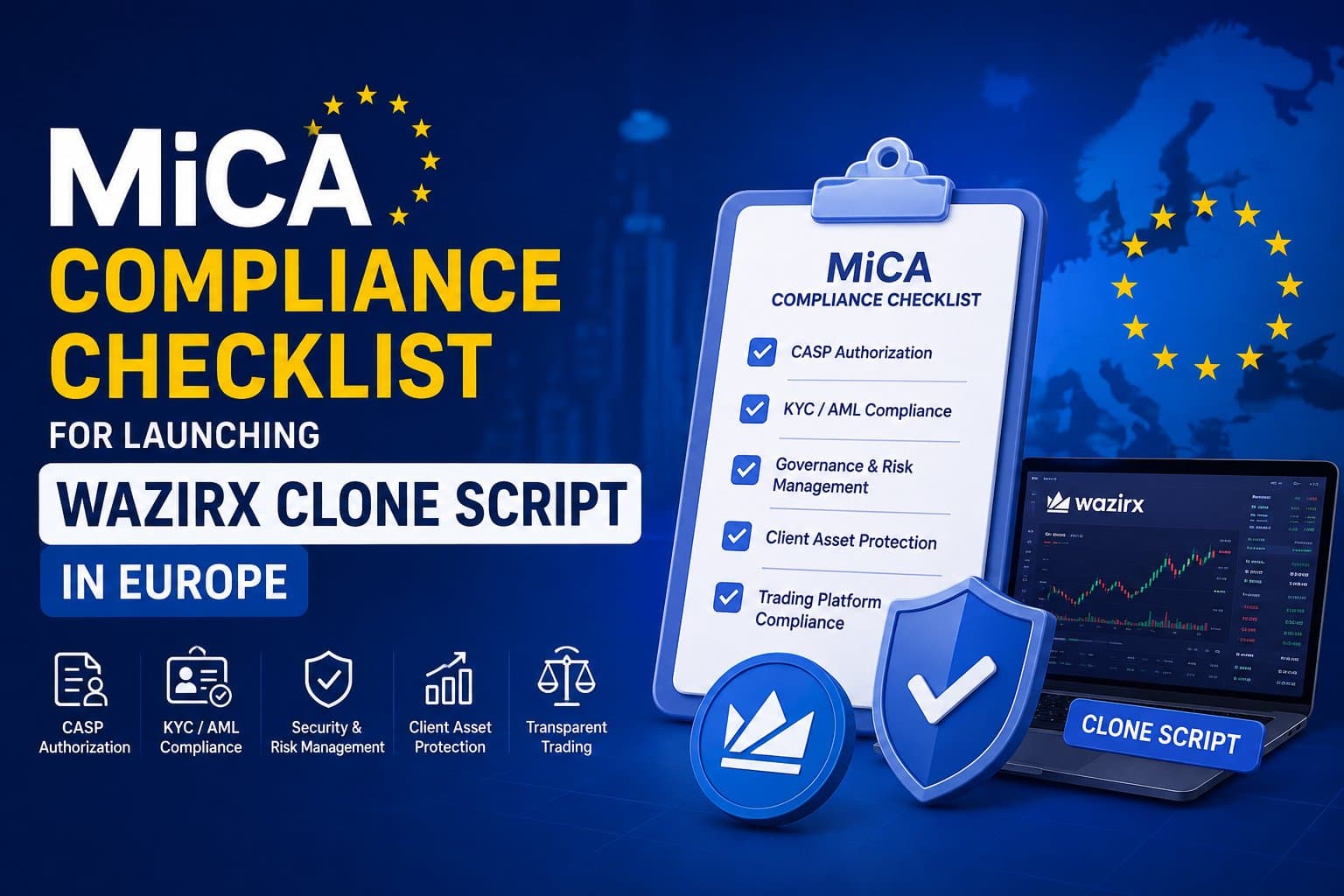 Photo shared by Sonny Hayes: Launching a WazirX Clone Script in Europe is not simply a matter of reproducing exchange features. I