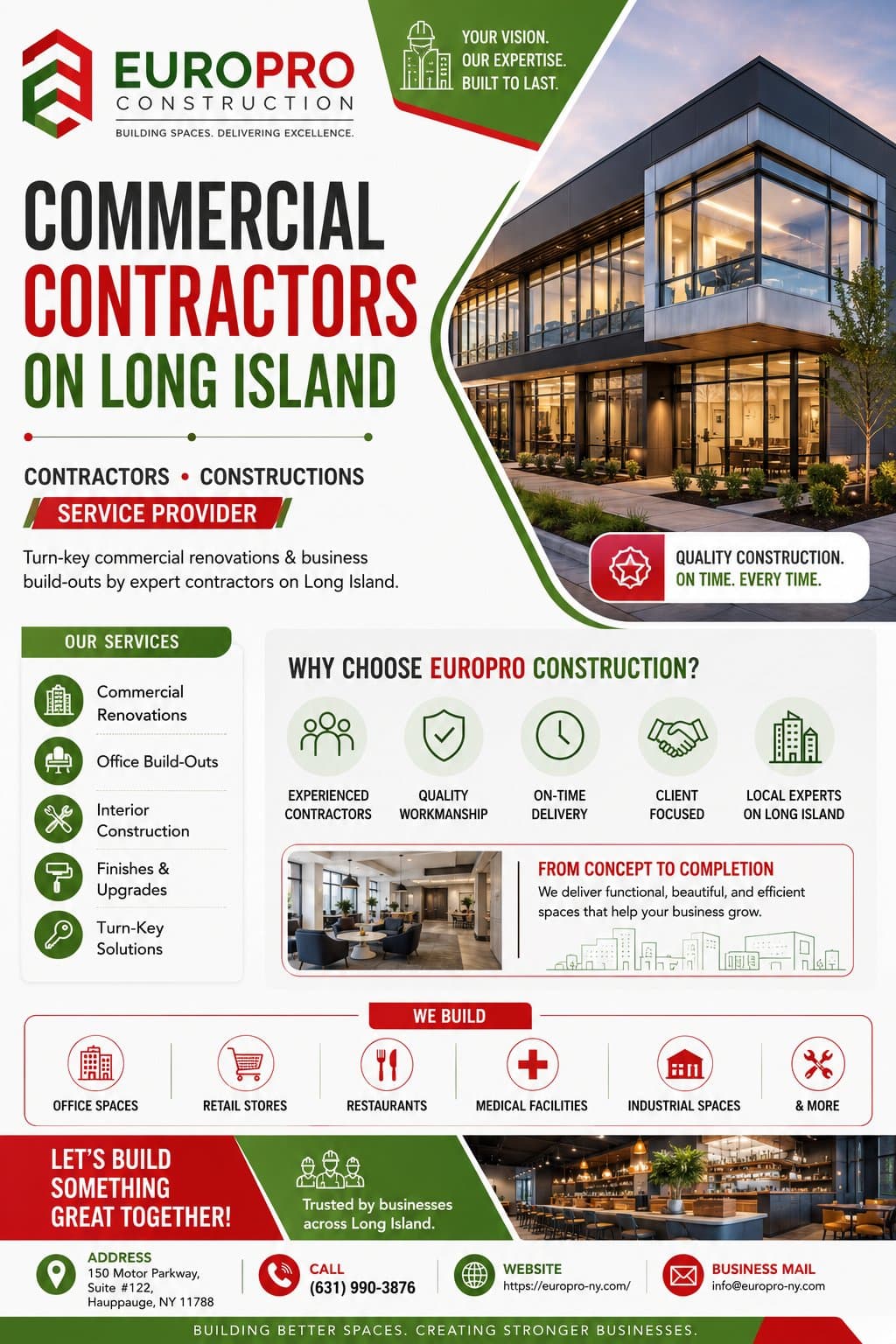 Photo shared by Europro: Commercial contractors on Long Island
Looking for turn-key commercial renovations in Long Island? O