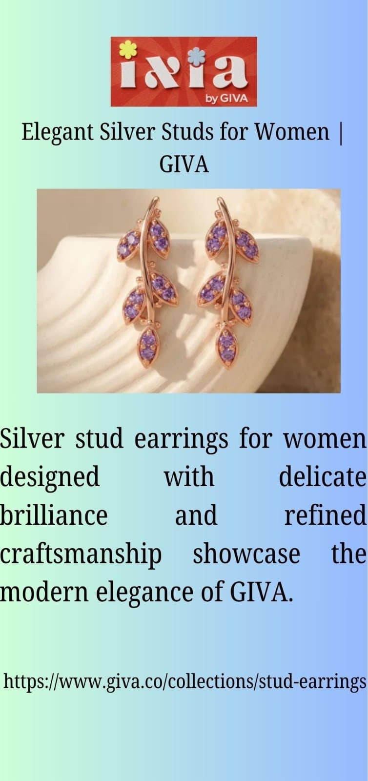 Photo shared by Heer By Giva: Elegant Silver Studs for Women | GIVA

Silver stud earrings for women designed with delicate brill