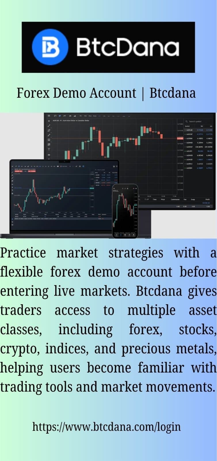 Photo shared by Online Business Service: Forex Demo Account | Btcdana

Practice market strategies with a flexible forex demo account before
