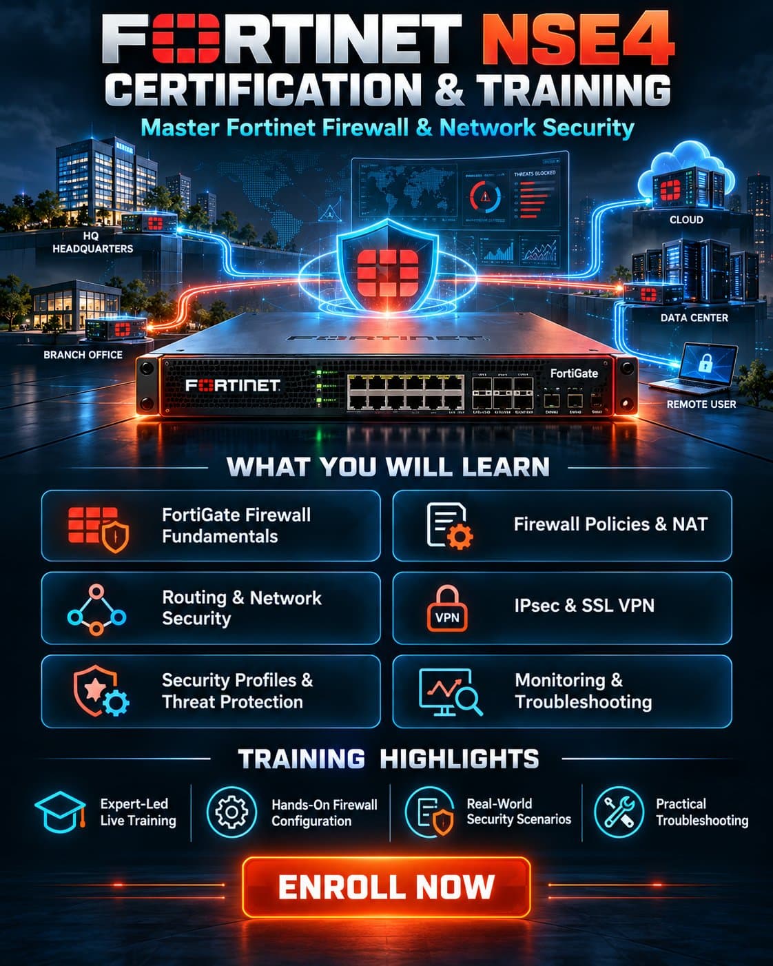 Photo shared by gayani: Advance your cybersecurity skills with our comprehensive Fortinet NSE 4 Training. Designed to prepar
