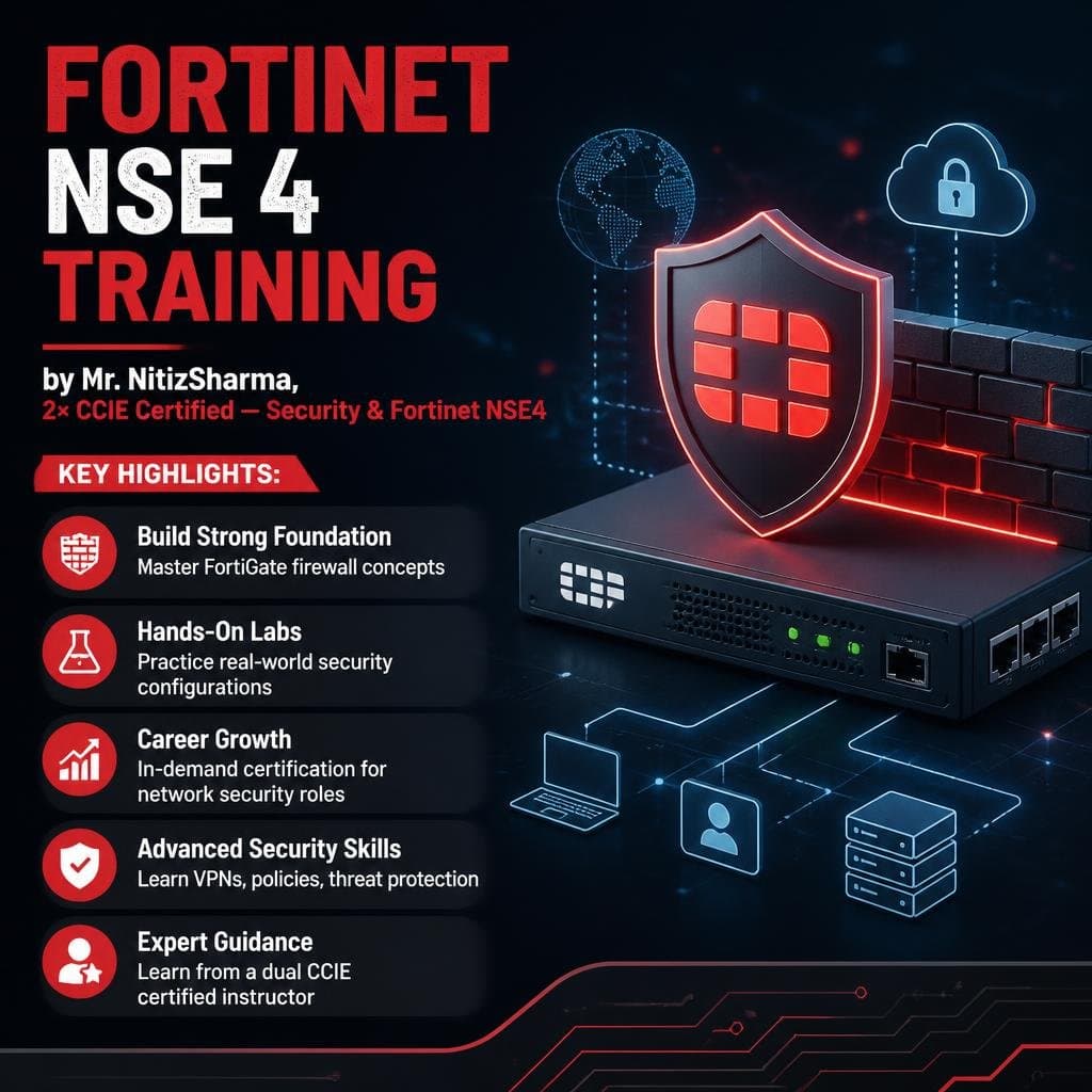 Photo shared by gayani: Advance your cybersecurity skills with our comprehensive Fortinet NSE 4 Training. Designed to prepar