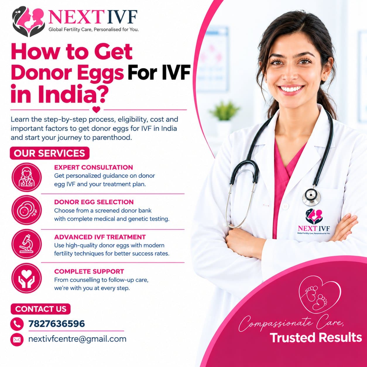 Photo shared by Next IVF: 🌸 How to Get Donor Eggs for IVF in India? 👶💖

For couples dreaming of parenthood, donor egg IVF