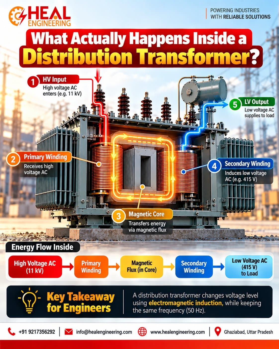 Photo shared by Kalpanamishra: ⚡ **What Actually Happens Inside a Distribution Transformer?**

Ever wondered how high-voltage ele