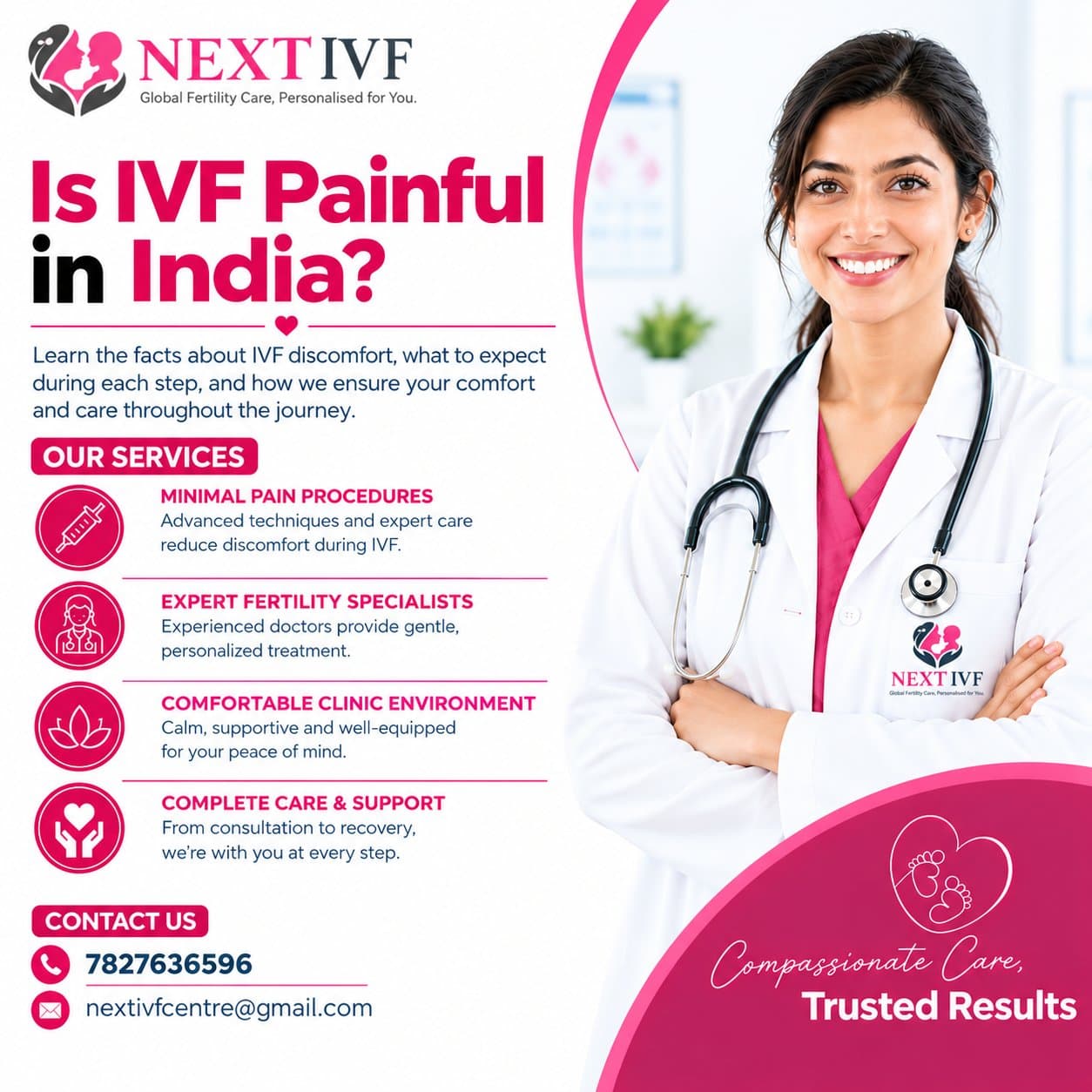 Photo shared by Next IVF: 🤍 Is IVF Painful in India? 🤰

Thinking about IVF but worried about pain or discomfort? You’re no