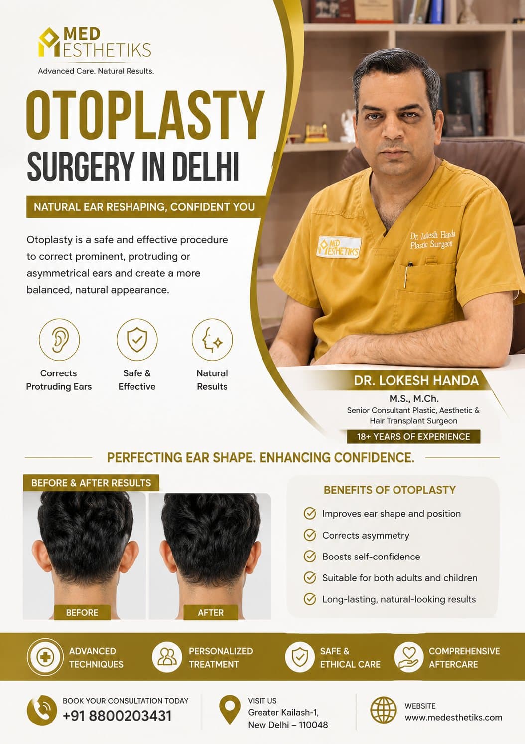 Photo shared by Med Esthetiks: Otoplasty Surgery in Delhi | Safe Ear Reshaping by Dr. Lokesh Handa