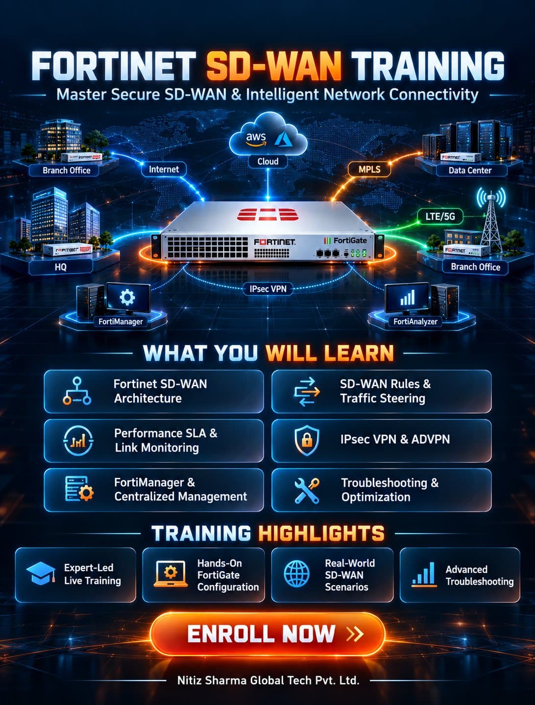 Photo shared by gayani: Master secure networking with our expert-led Fortinet SD-WAN Training program. Gain hands-on lab exp