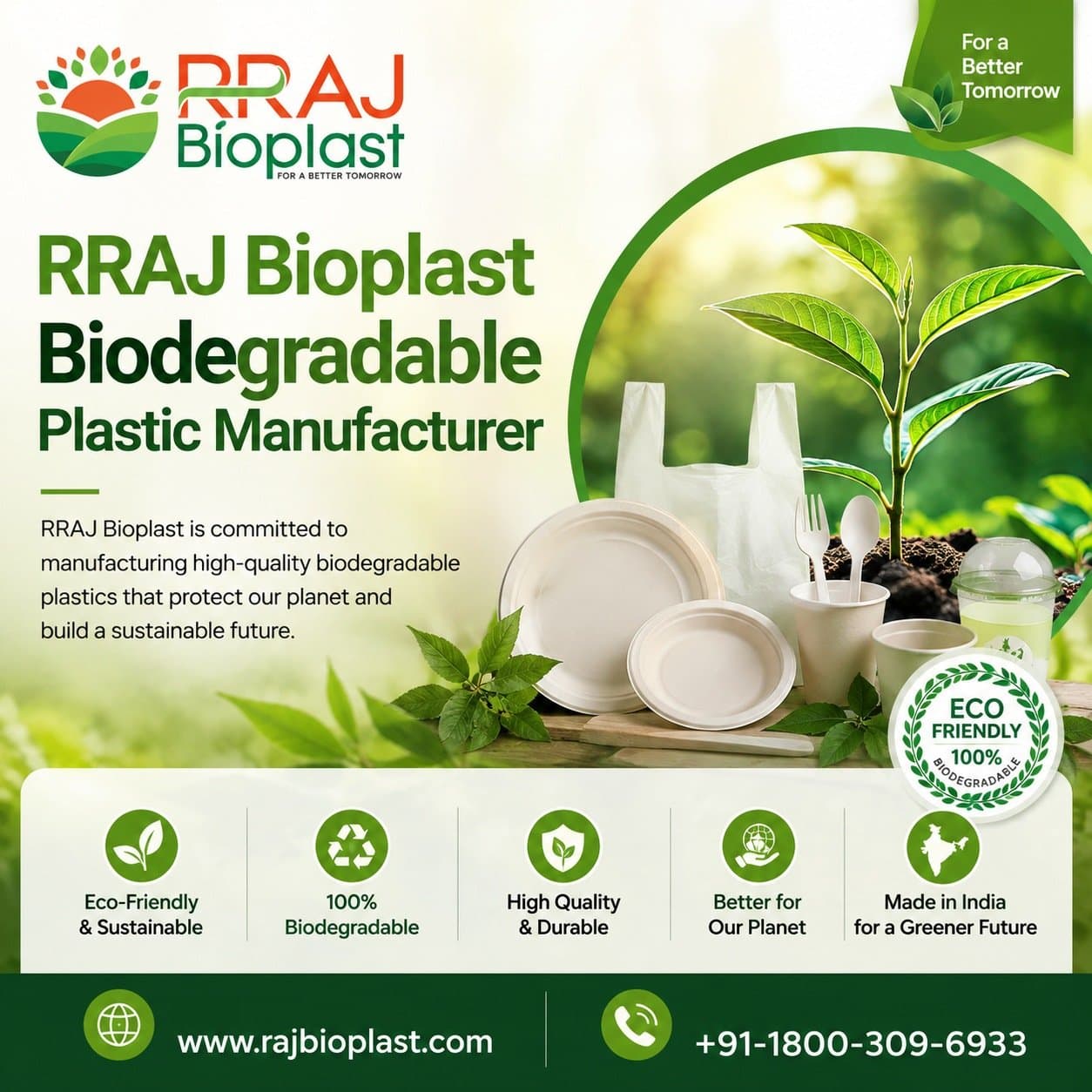 Photo shared by RRAJ Bioplast: RRAJ Bioplast manufactures high-quality biodegradable plastic products, offering sustainable, eco-fr