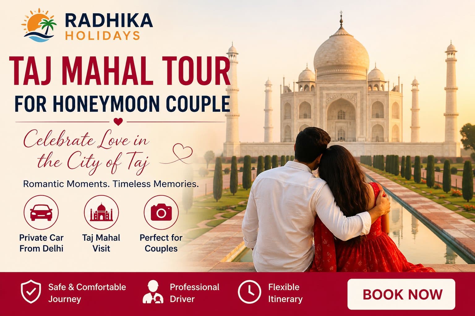 Photo shared by Radhika Holidays: A honeymoon trip to Agra is not simply about visiting a famous monument; it is about sharing meaning