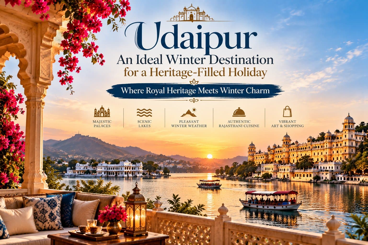 Photo shared by sayaji hotels: When the Rajasthan heat fades, the City of Lakes comes into its own. From November to February, Udai