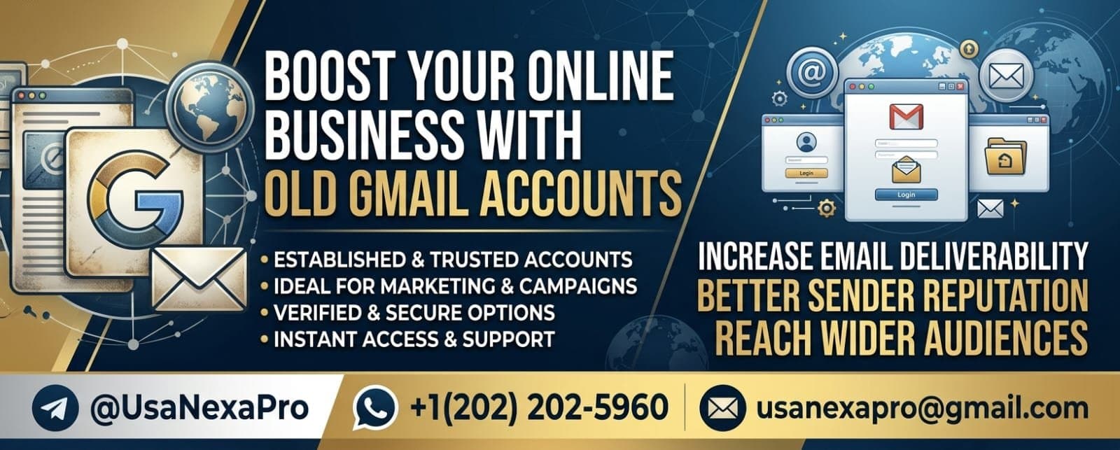 Photo shared by Email Accounts Providers: *Looking for Authentic Old Gmail Accounts at the Lowest Price?*

Don't wait any longer—contact us 