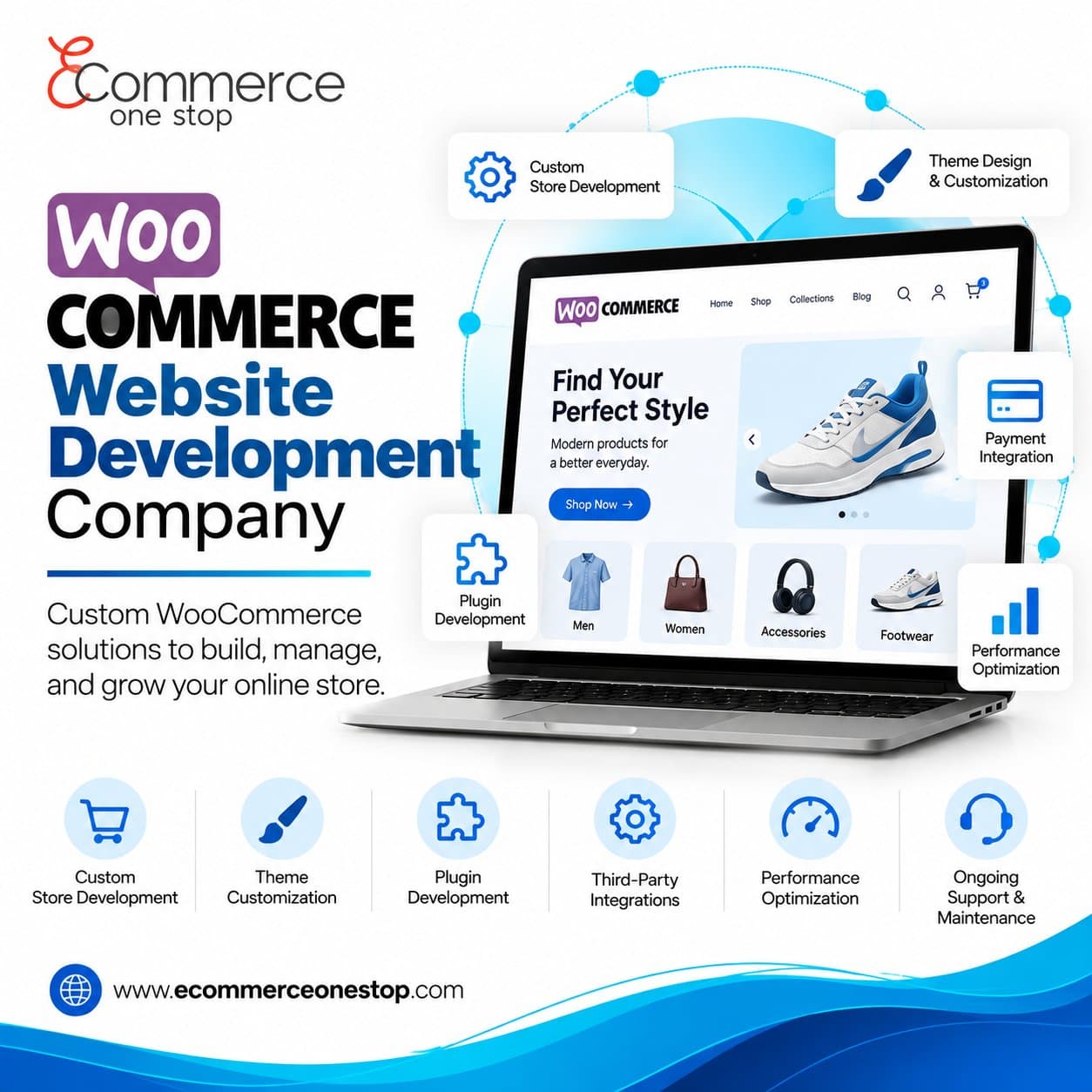 Photo shared by EcommerceOneStop: Need an online store that fits your products, customers, and business goals? Our WooCommerce website