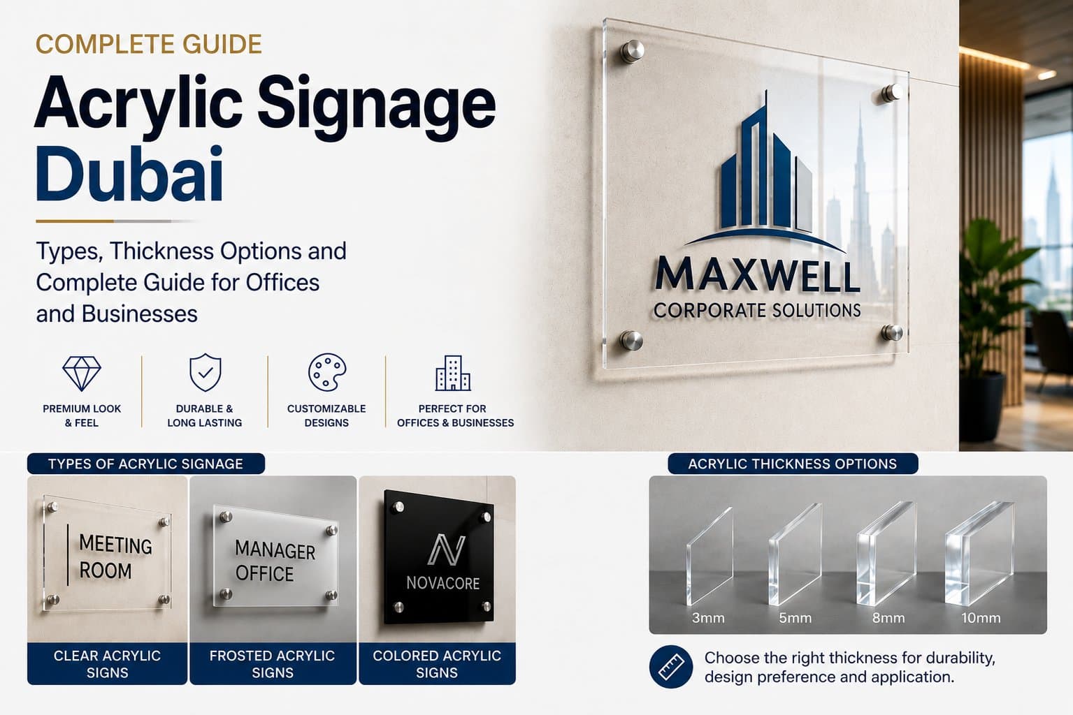 Photo shared by roll up banner printing near me: Acrylic signage boards offer a modern and professional way to display business names, logos, and imp