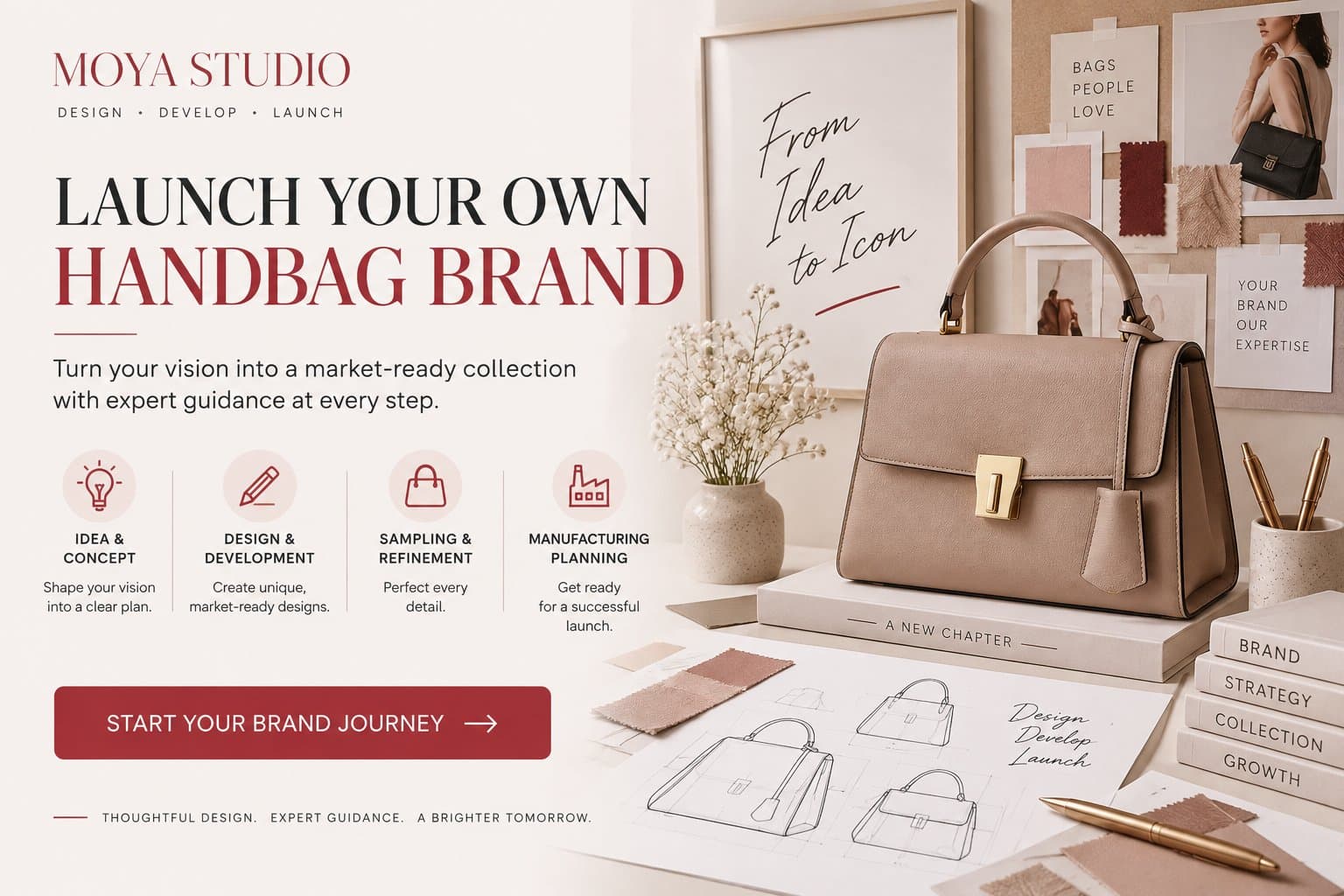Photo shared by Moya Studio: Bag Prototype Development: Turning Ideas Into Real Products

A bag design may look complete on pap