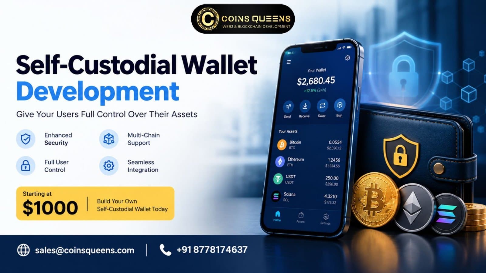 Photo shared by SterlinCooper: Build Self-Custodial Wallet Development with blockchain integration, backend coding, API connectivit