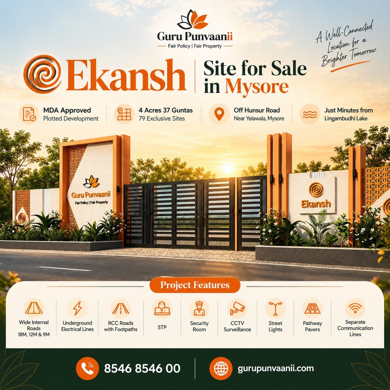 Photo shared by Guru Punvaanii: Ekansh | Premium Residential Site for Sale in Mysore

Discover Ekansh by Guru Punvaanii, a premium