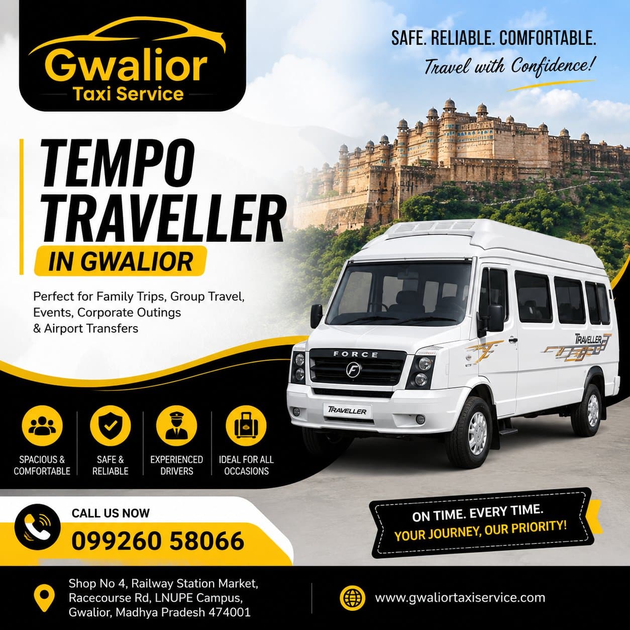 Photo shared by Gwalior Taxi Service: Planning a family trip, group tour, wedding travel or corporate outing? Gwalior Taxi Service offers 