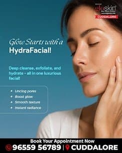 Photo shared by Advanced grohair gloskin: Our Hydrafacial Treatment in Cuddalore offers a safe and effective solution for dull skin, clogged p