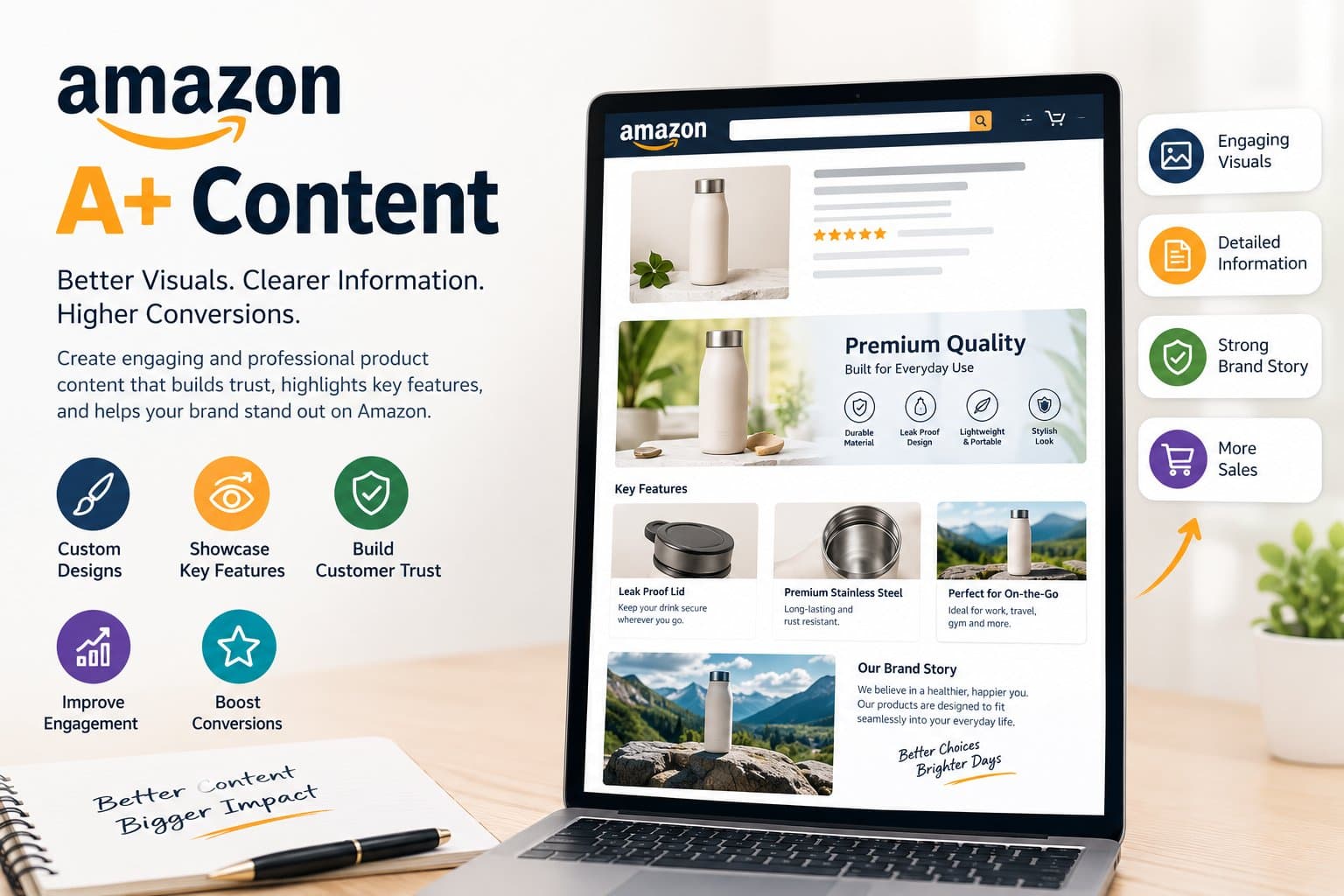 Photo shared by Myntra Seller Services: Build a Stronger Brand Presence
Description:
Showcase your products with Amazon A+ Content designe