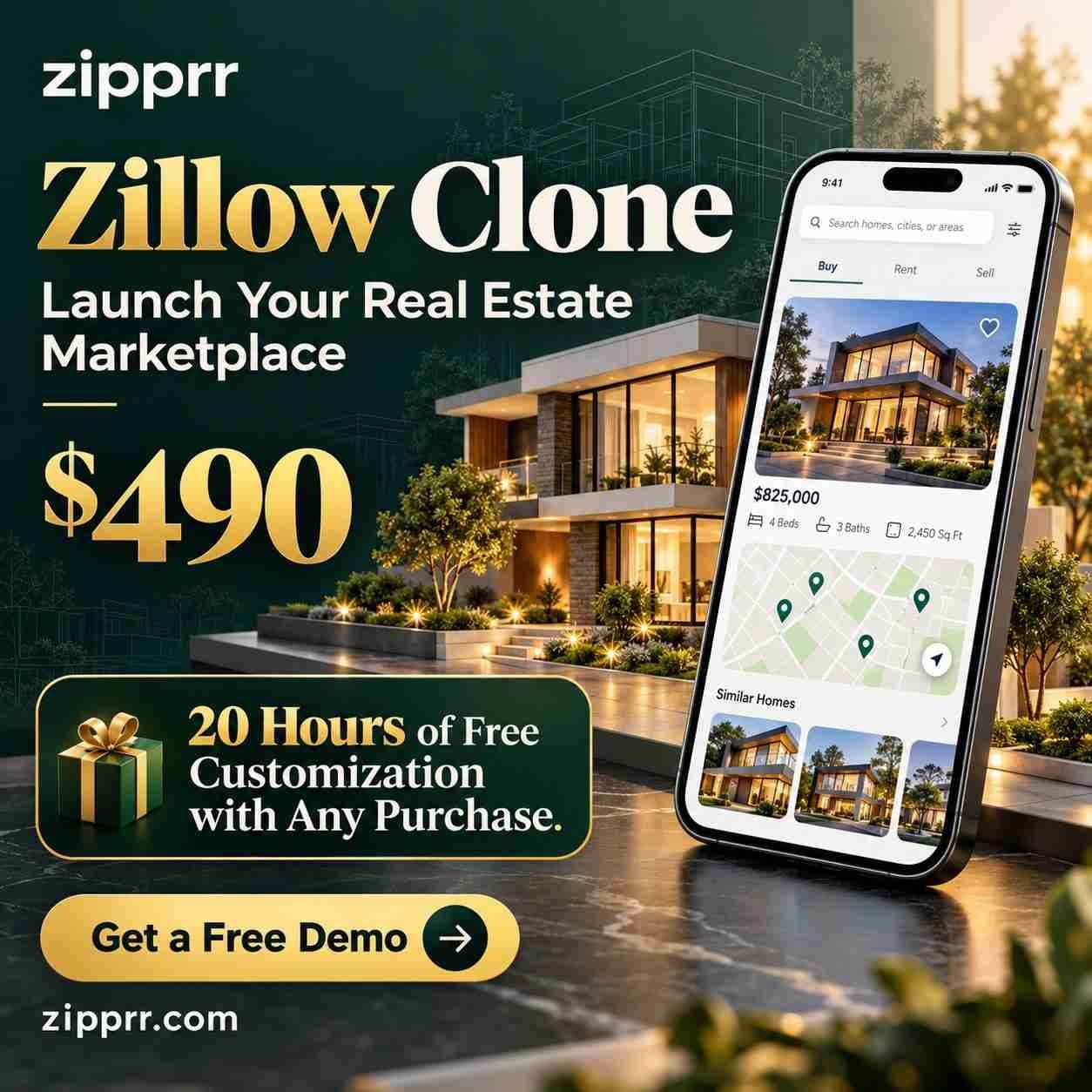 Photo shared by hazeldavis: 1. Can I Launch a Real Estate Website With a $490 Zipprr Zillow Clone?
Start your property business