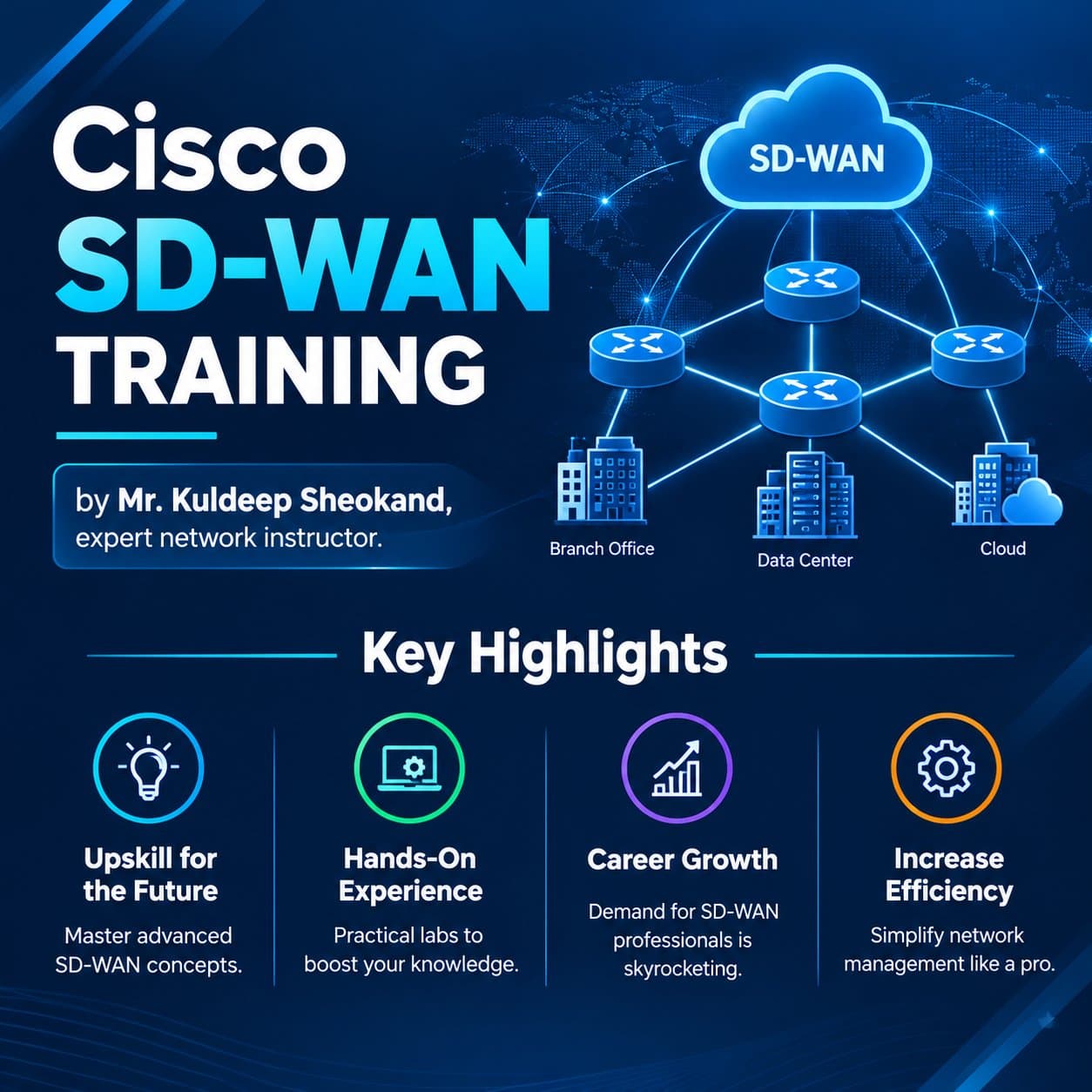 Photo shared by gayani: Our SDWAN training and certification course helps you understand the design, installation, and manag