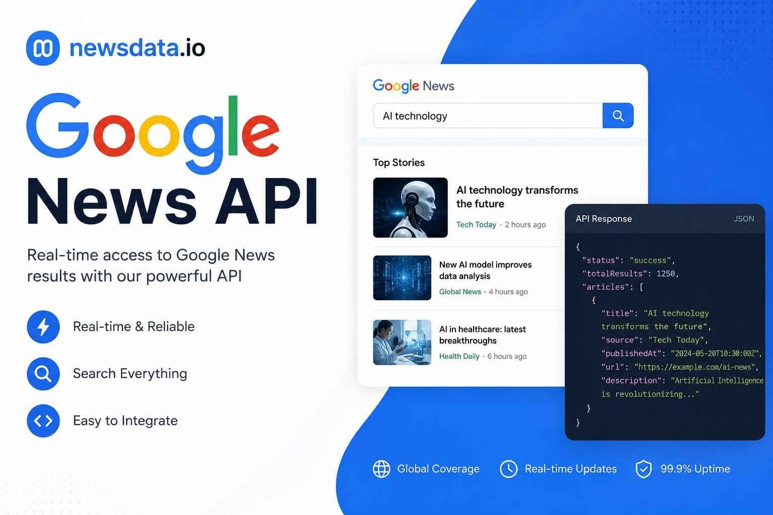 Photo shared by newsdataio: Looking for a practical Google News API alternative? NewsData.io gives developers access to real-tim