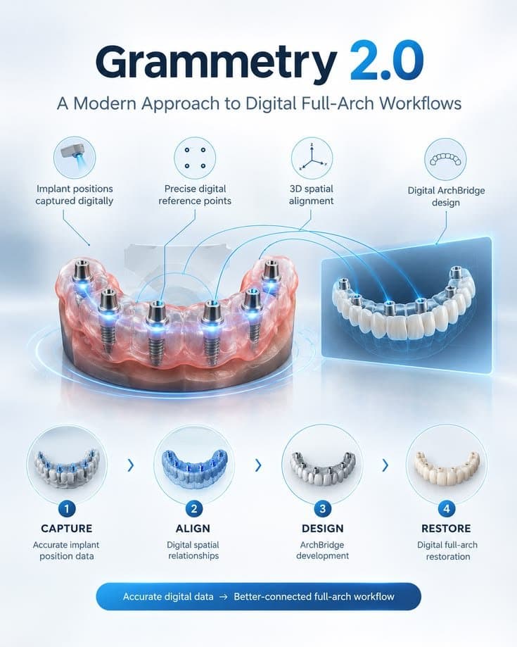Photo shared by Digital Arches: Grammetry 2.0: Connecting Implant Data to Digital ArchBridge Design
Grammetry 2.0 brings accurate