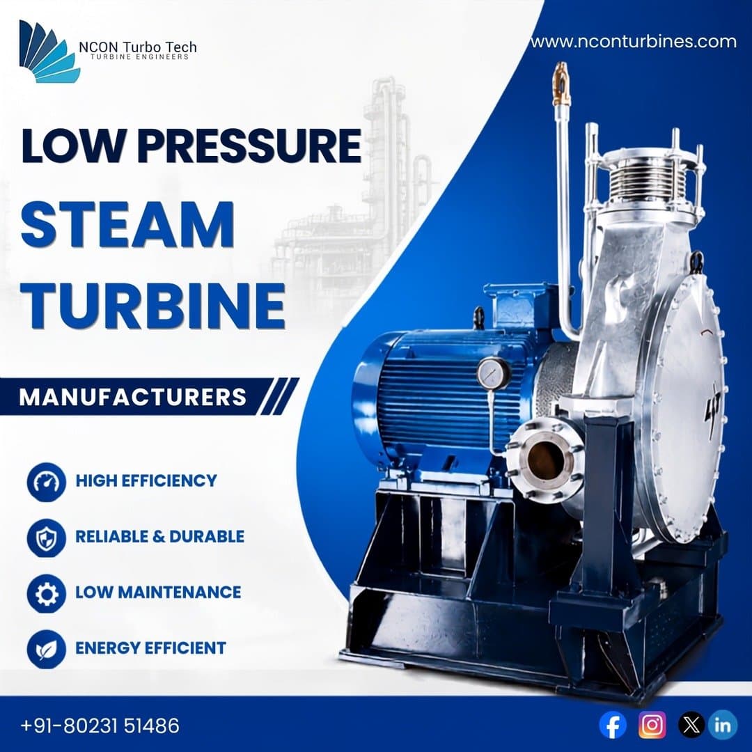 Photo shared by NCON Turbines: Low Pressure Steam Turbines for Efficient Industrial Performance
NCON Turbo Tech manufactures low