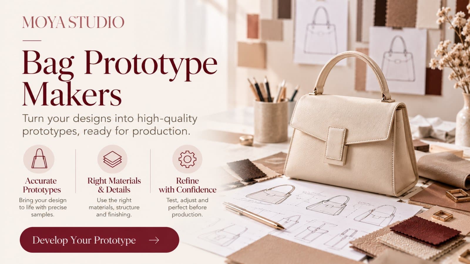 Photo shared by Moya Studio: Looking for Bag Prototype Makers for Your Handbag Brand?
Before a handbag can move into production,