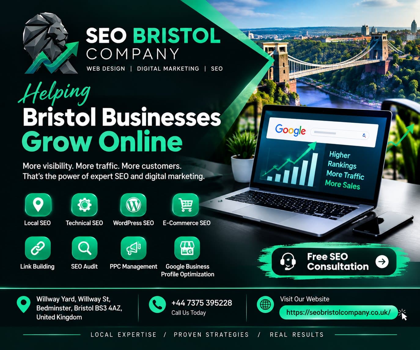 Photo shared by SEO Bristol Company Ltd: We help Bristol businesses get more calls, enquiries and customers from Google. Higher rankings, web