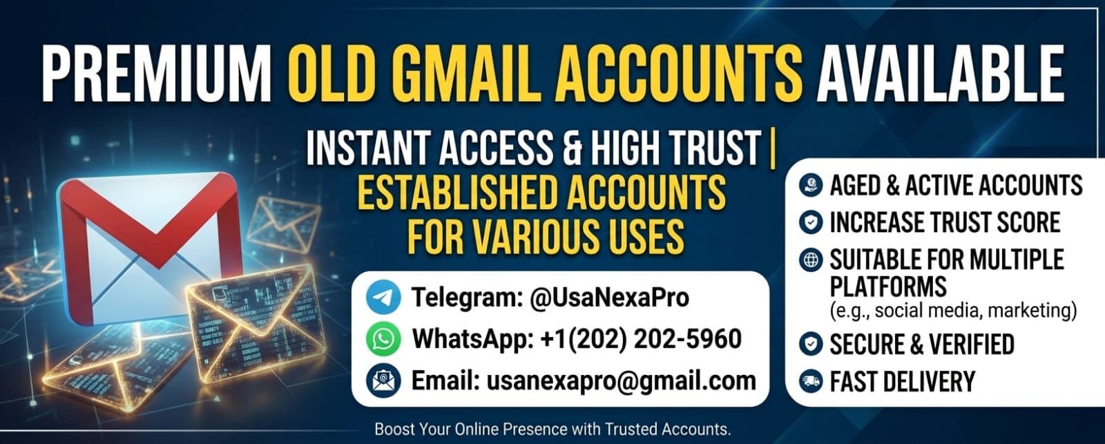 Photo shared by Email Accounts Providers: *Looking for Authentic Old Gmail Accounts at the Lowest Price?*
Don't wait any longer—contact us