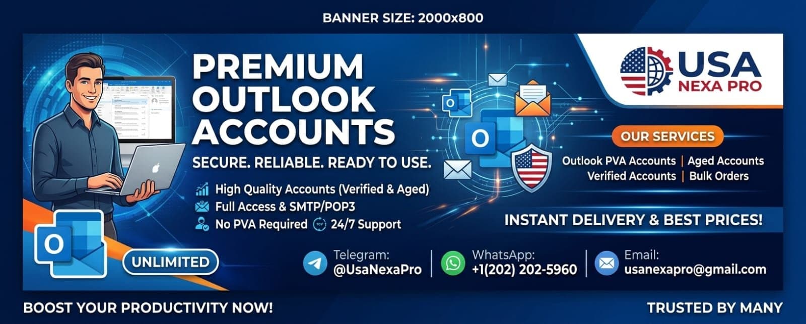 Photo shared by Mason Carter: *Looking for Bulk & Aged Outlook Accounts at unbeatable prices?*
Boost your email marketing, social