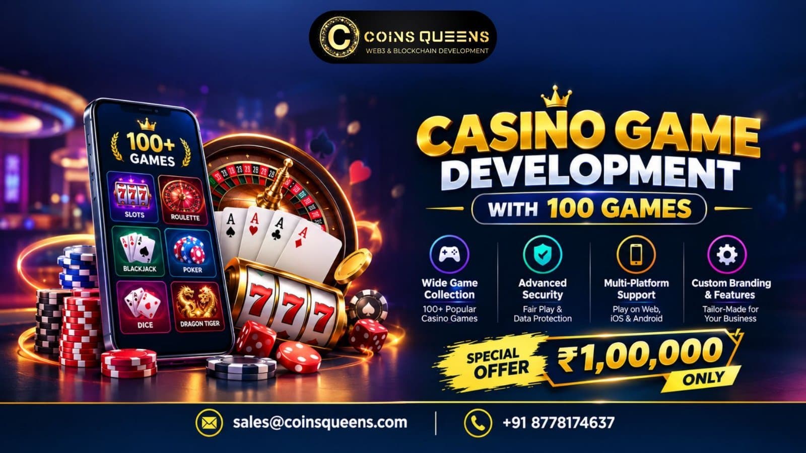 Photo shared by SterlinCooper: Build Casino Game Development with 100 Games using structured architecture and game logic. Special o