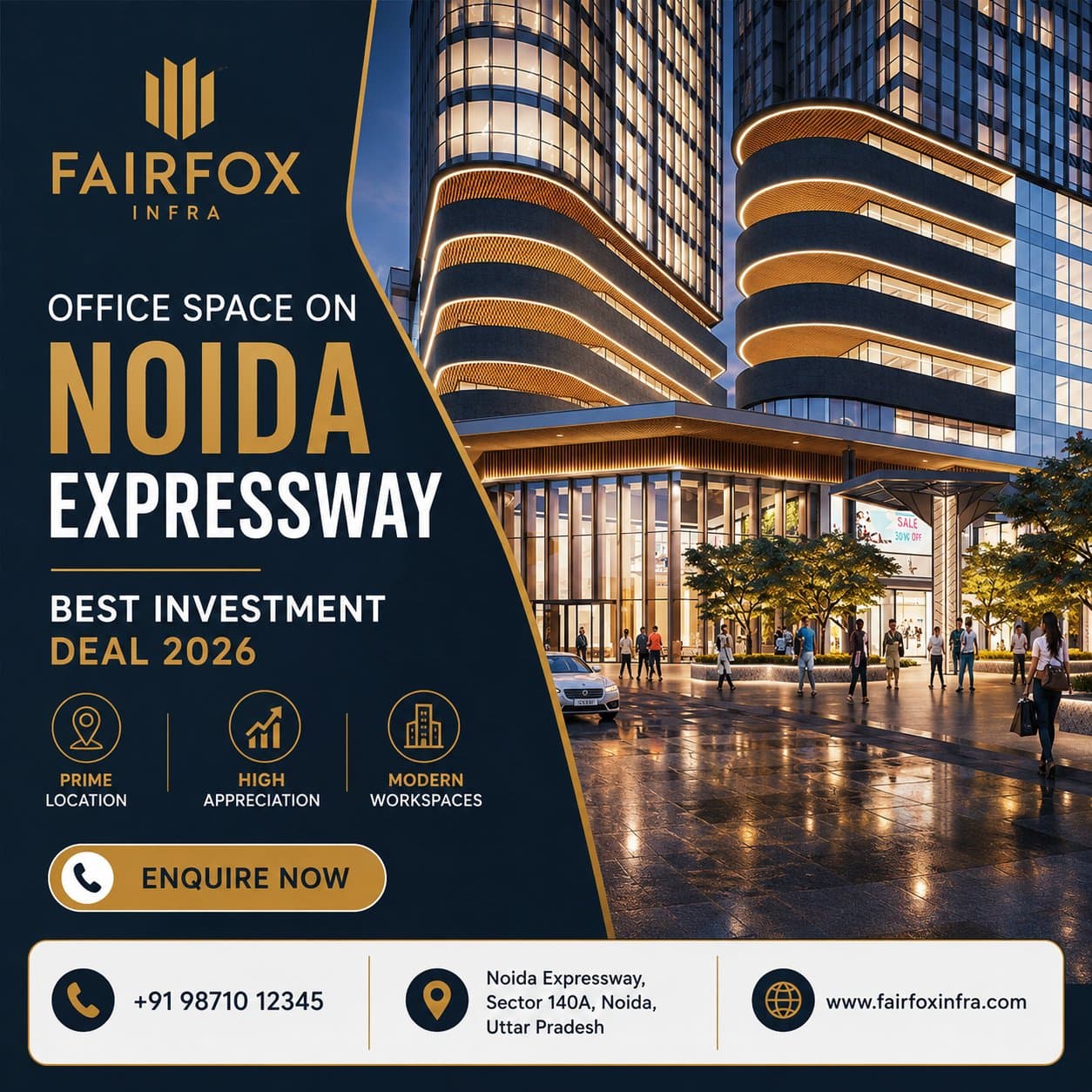 Photo shared by FAIRFOX IT INFRA PRIVATE LIMITED: Discover premium office space on Noida Expressway with unmatched growth potential. Enjoy high ROI, p