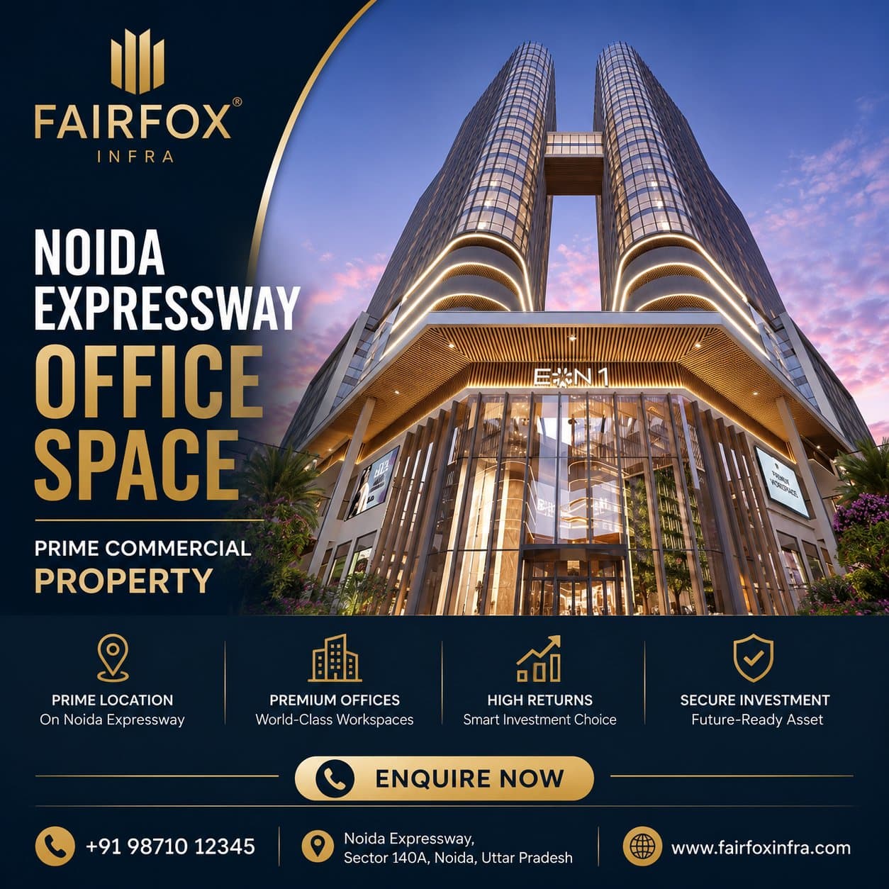 Photo shared by FAIRFOX IT INFRA PRIVATE LIMITED: Grow your business with premium office space on Noida Expressway. A perfect blend of modern amenitie