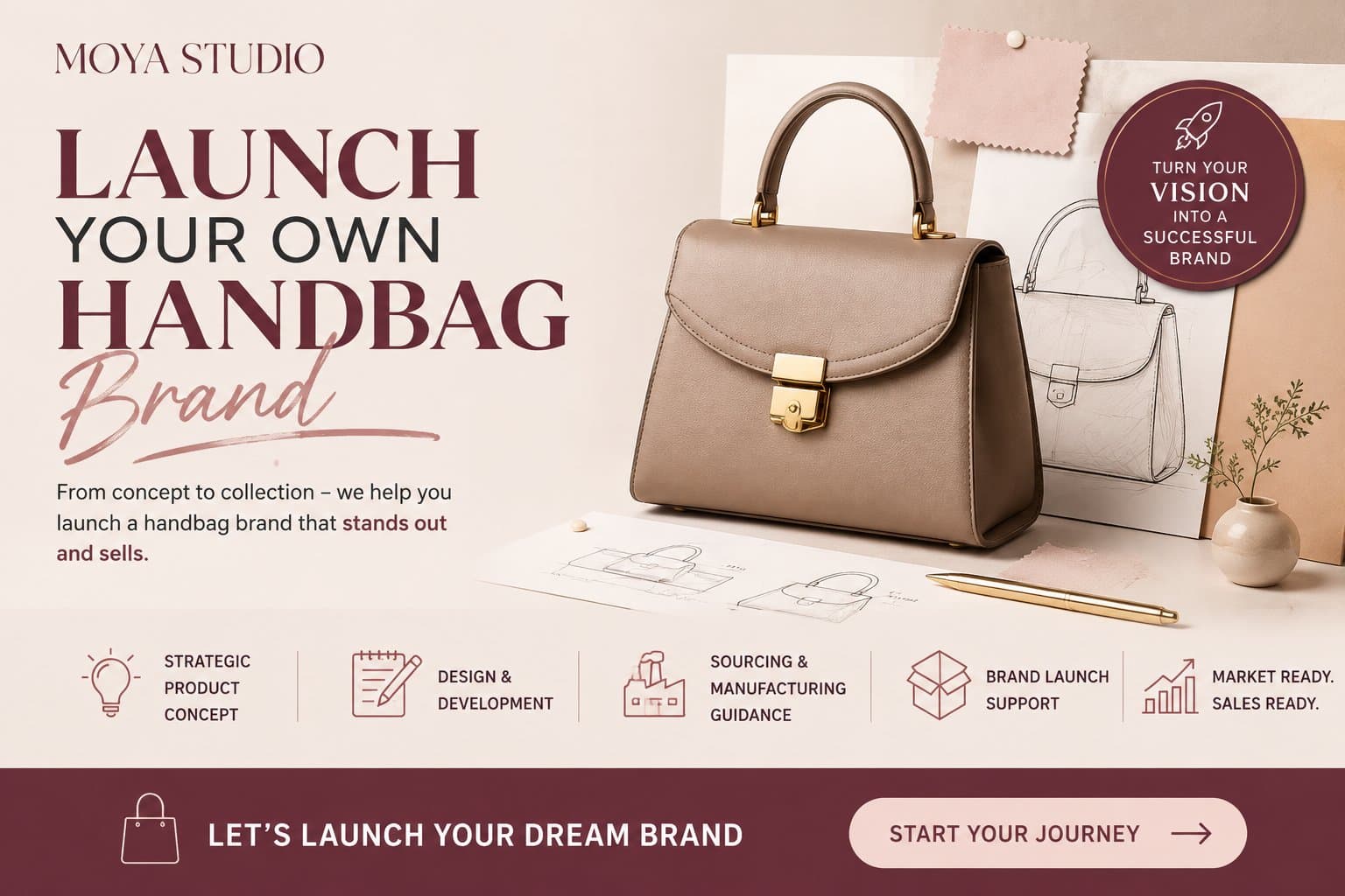 Photo shared by Moya Studio: Launch Your Own Handbag Brand: Start With the Right Product Foundation
Thinking about launching y