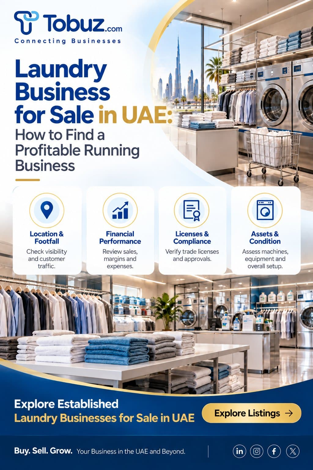 Photo shared by Tobuz: Laundry Business for Sale in UAE – Running Laundry Businesses
Explore a Laundry Business for Sale