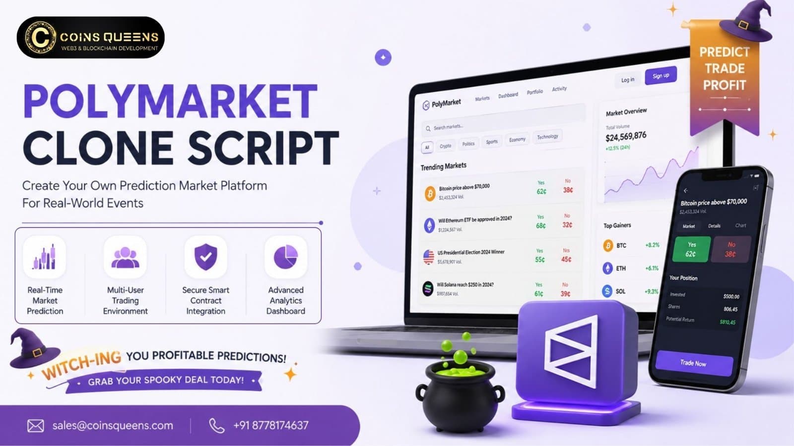 Photo shared by SterlinCooper: Launch your prediction market business with Polymarket Clone Script, featuring market creation, trad