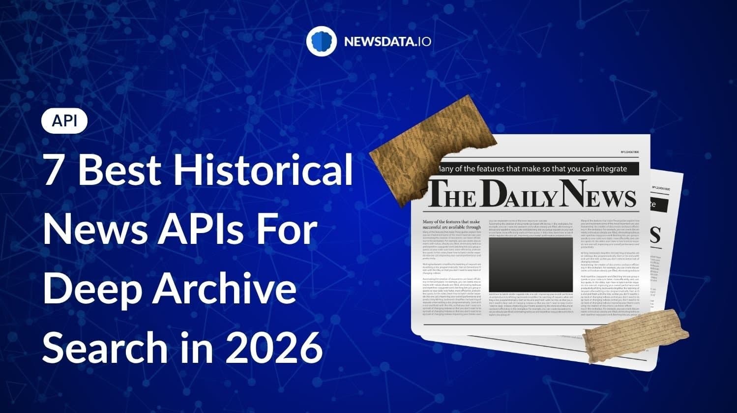 Photo shared by newsdataio: Discover the 7 best historical news APIs for deep archive search in 2026. Compare NewsData.io, NYTim